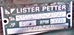 Lister LPWS4 Engine Number