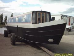 46 Foot Of newly painted boat