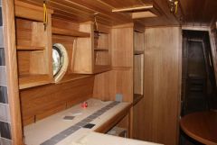 Varnished galley awaiting tiles
