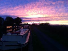 Sunset in Hapton - leeds & liverpool Canal