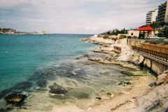 Rocky beaches at Sliema