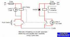 Alternator Paralleling with 2 pole relay