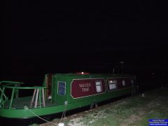 Our boat at pollington at night