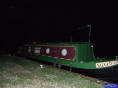 Our boat at night at Pollington