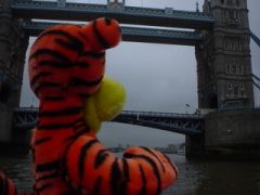 "Tigger on the big O E"  under The Tower Bridge