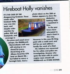 Holly in Canal Boat June07