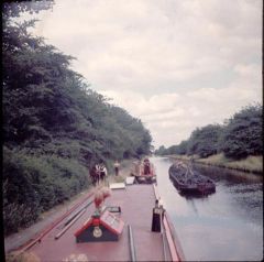 Vesta and Spitfire meet Caggy Stephens on Tame Valley Canal