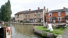 Stoke Bruerne Museum, cafe, canal side cottages and an Indian Takeaway