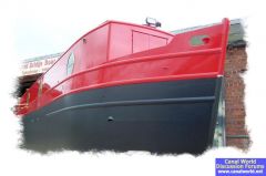 Bright Red Barge Style Narrowboat