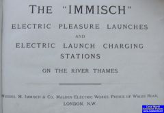 Title page of Immisch electric launch catalogue c.1890