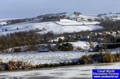 Looking towards Mellor From Peak Forest Canal. January 2009.