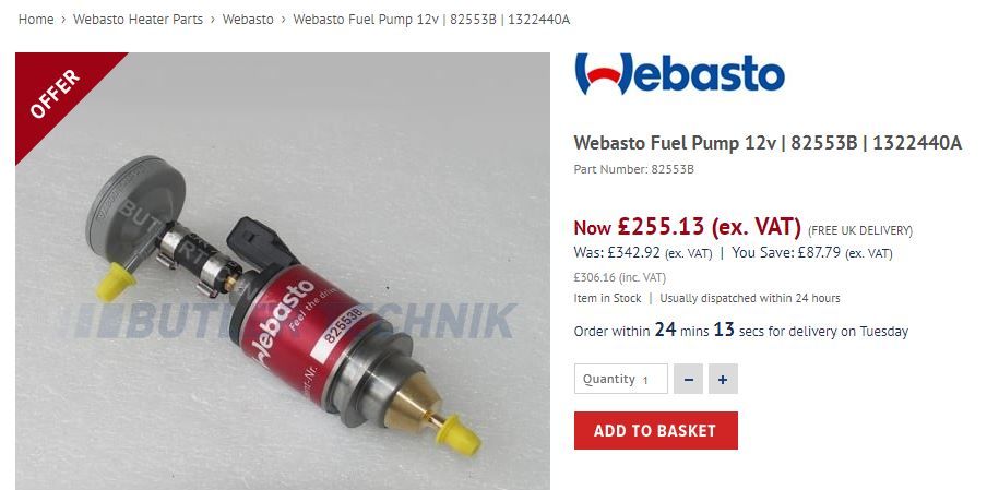 Advice please on Webasto dosing pump ( heater starting issues) - Boat  Equipment - Canal World