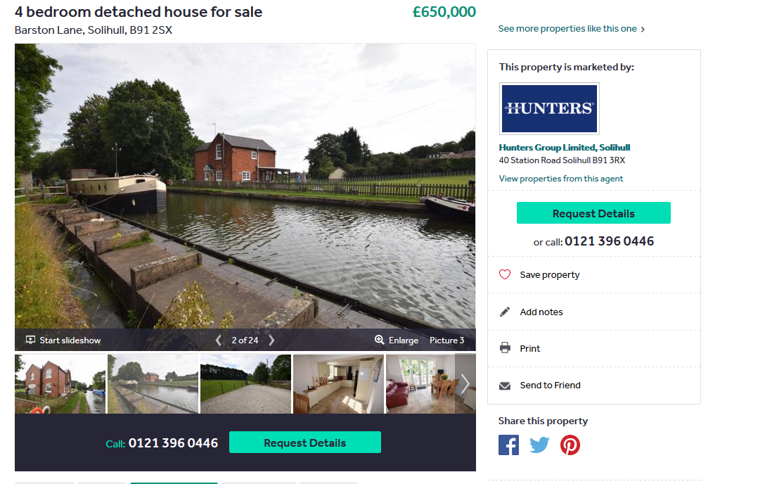 Another canal side property for sale General Boating Canal World