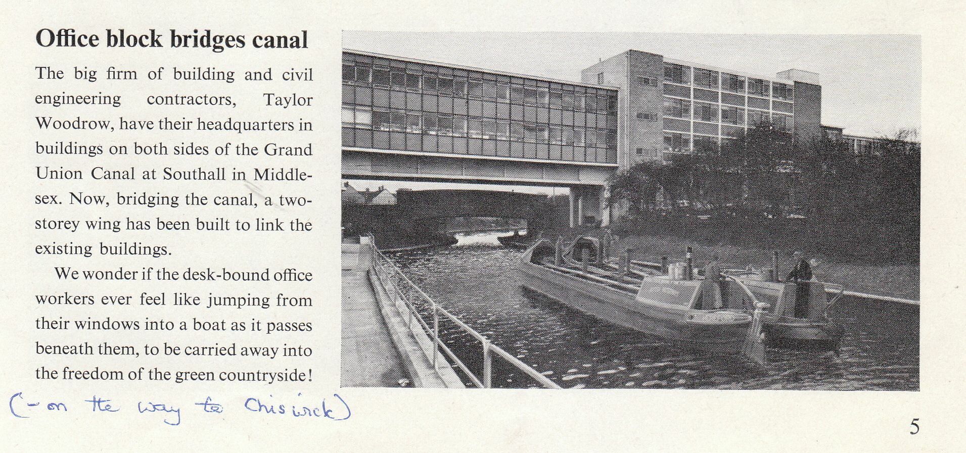 Taylor Woodrow - Southhall / Northlt - History & Heritage - Canal World