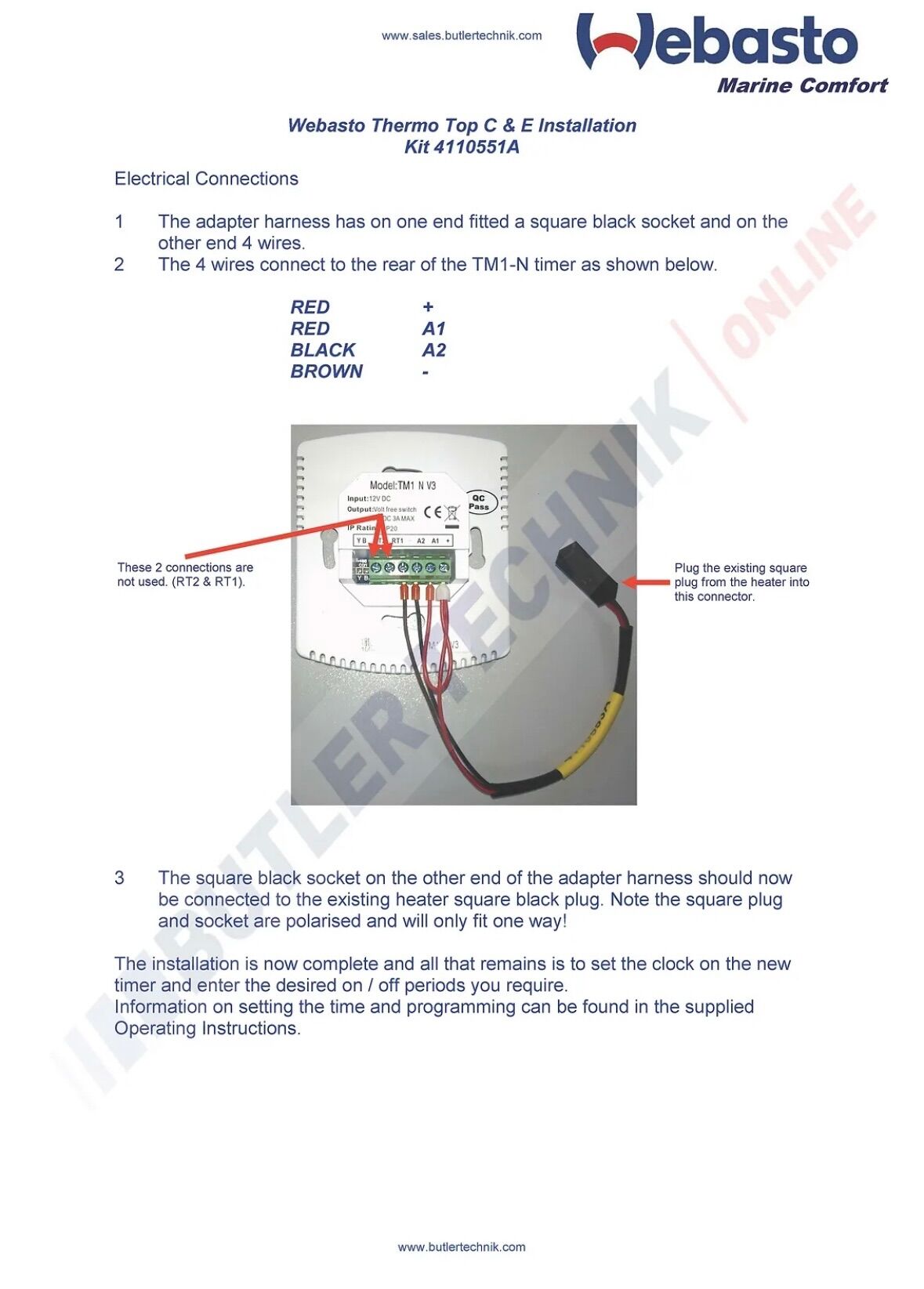 Webasto heating timer - Boat Equipment - Canal World