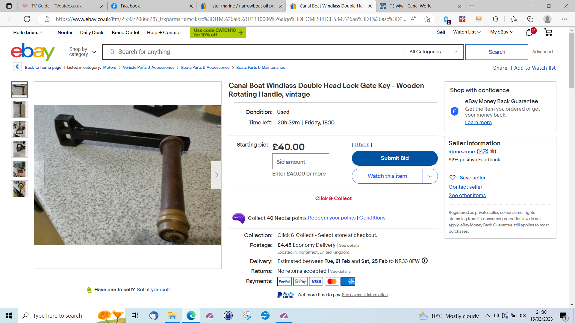 £185 Windlass History & Heritage Canal World