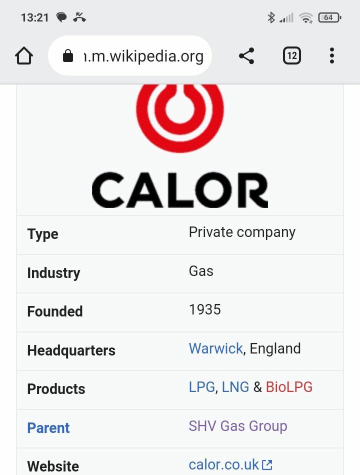 Calor Gas 13 Kg. Propane Cylinder General Boating Canal World