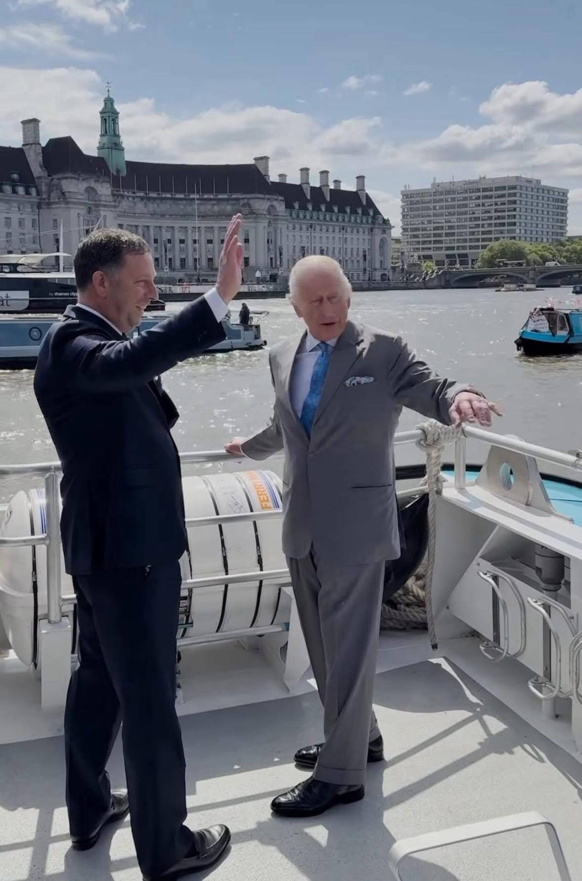 King Charles joins in with Fund Britains Waterways protest cruise